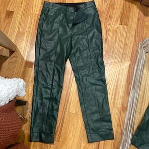 Green Ann Taylor faux leather dress pants